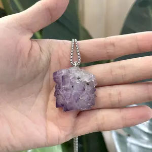 [NO.QS12]Natural Crystal Necklace-lets_conquerher's order-Handmade Gemstone Ring Daily Wear Healing Summervibes