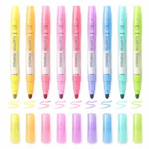 Erasable Highlighters – Double-Ended Chisel Tip, Smooth Writing, No Bleed, Perfect for Studying, Note-Taking, Journals, Planners, Annotating, School, Office, Art Projects, Assorted Colors, 12 Pack