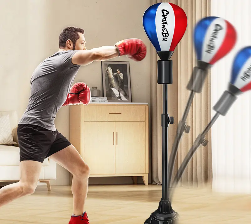 Adjustable Punching Ball Bag Set - Customizable Height, High-Speed Boxing Training, Premium Gloves, Heavy-Duty Bag, Speed Bags, Complete Equipment for Teenagers and Young Adults - Boxing Gloves, Hand Pump Included