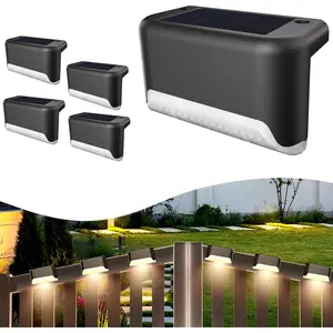 4-Pack Solar Motion-Sensing LED  Step Lights  for Stairs & Railings | Waterproof Garden & Pool Atmosphere Lighting for Outdoor Decks & Pathways