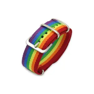 LGBT Pride Bracelet for Bisexual Lesbian Gay LGBTQ Pride Bracelets Handmade Nylon Adjustable Wristband Watch Band Rainbow Bracelets for Women Men Parade Bulk Multiple Pack, pride month