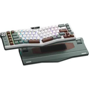 A72    Mechanical Keyboard w/Knob/Macro /Touchable Nameplate, Tri-Mode 68% 72-Key Gasket Keyboard BT/2.4G/USB-C, Hot Swap, Win/ Software, 7500mAh