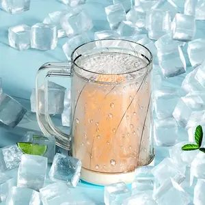 Freezer Beer Mugs, Ice-cold refrigeration cups, Sandwich liquid refrigerator freezer cups ,Plastic Beer Mugs With Handles for Parties and Gifts