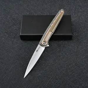 SDOKEDC D2 Steel Folding Pocket Knife G10 Handle with Clip Portable EDC Utility Tool for Outdoor Camping Hiking Fishing Daily Use