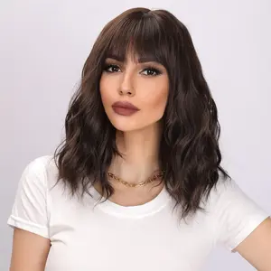 Women's Brown Curly Bob Wig 16 Inch | SM210-4