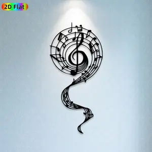 1pc Musical Note Metal Wall Art, Melodic Treble Clef Statue Mural, Ideal Gift for Christmas, New Year, Music Decor Enthusiasts, Rust-Resistant Metal Wall Decor Wall Sculptures, Perfect for Living Room Wall & Garden Fence, Unique Musical Home Decor