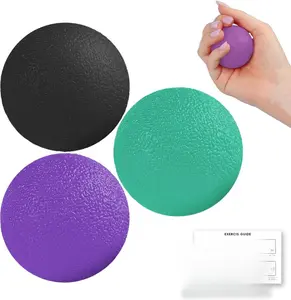 TPE Material 3-Pack Stress Balls with Resistance Stages – Adult Use Hand Strengthening Exercisers for Physical Therapy, Wrist and Forearm Training