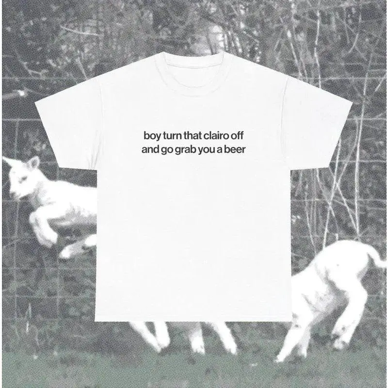 Unisex Clairo Meme T-Shirt - Funny 'Boy Turn That Clairo Off' Graphic Top for Casual Streetwear, Shortsleeve Round Neck, Tshirt, Unisex Wear, Indie Meme Tee, Graphic Print