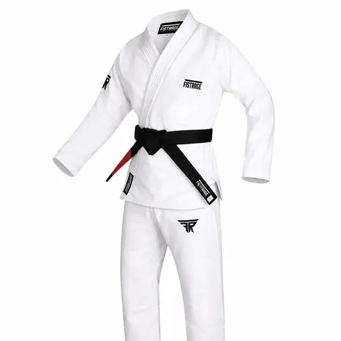 FISTRAGE White IBJJF Approved Unisex Brazilian Jiu Jitsu Gi Kimono Equipment - Preshrunk Fabric Lightweight Pearl Weave, Durable Reinforced Stitching, Modern Cut, Comfortable Fit, Breathable, Easy to Clean, Includes Free Belt, 100% Satisfaction Guarantee