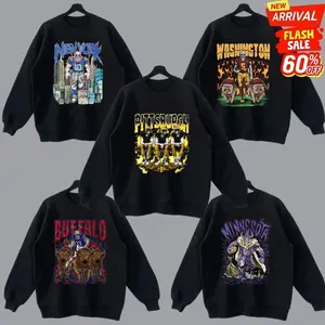 Black Unisex Crewneck Sweatshirt – Retro Skeleton Football Graphic for All Teams, Soft Menswear, Vintage Style for Everyone 2R