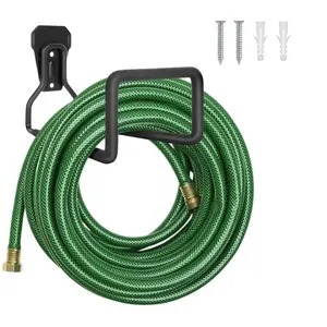 Hose Holder Wall Mount - Metal Garden Hose Holder - Heavy Duty Water Hose Holder - Hose Reel - Durable Hooks for Garage Outside