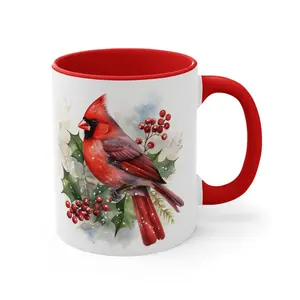 Cardinal Mug For Mom, Gift Cardinal Mug, Winter Bird Ceramic Mug, Cardinal Lover Gift, Memorial Mug, Bird Lover Cardinal Coffee Mug Drinkware Reusable