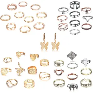 Sanfenly 40Pcs Women's Vintage Fashion Knuckle Rings Set - Stackable Midi Rings, Casual Boho Minimalist Costume Jewelry Accessories for Women's Fashion, Fashion For Women