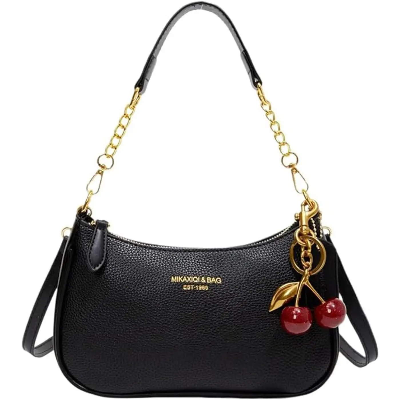 New Fashion Classic Versatile PU Waterproof Fabric M Letter Pattern Shoulder Bag, Printed Design Metal Chain Decoration Design French Baguette Bag, Women's Shoulder Bag Suitable For Shopping. Commuting, Travel Use.Selected Valentine's Day Gift