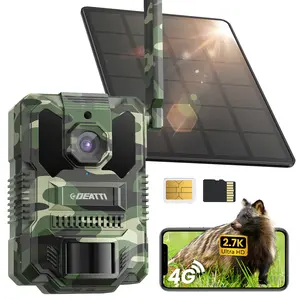 DEATTI 2.7K Video Cellular Trail Cameras,Game Cameras with No Glow Night Vision,64GB SD Card,No WiFi Needed,Unlimited Data Plan,0.2s Trigger Time for Wildlife Deer Monitoring Trail Cam
