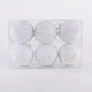 Pearl Sequin Glitter Ball Christmas Decorations Modern White Colorful Ornaments D44-38006Zao-M for Christmas Tree