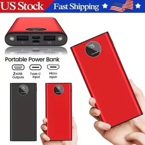20000mah Power Bank Portable Charger With Digital Display Built-in Dual LED Flashlight Travel Essential Battery Pack Mobile Power Compatible with Cell Phones