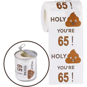 Happy 65th Birthday Toilet Paper Roll 3-Ply Funny Birthday Gifts for Men and Women Novelty for Birthday Party Decorations 65 Party Supplies (65th Years)