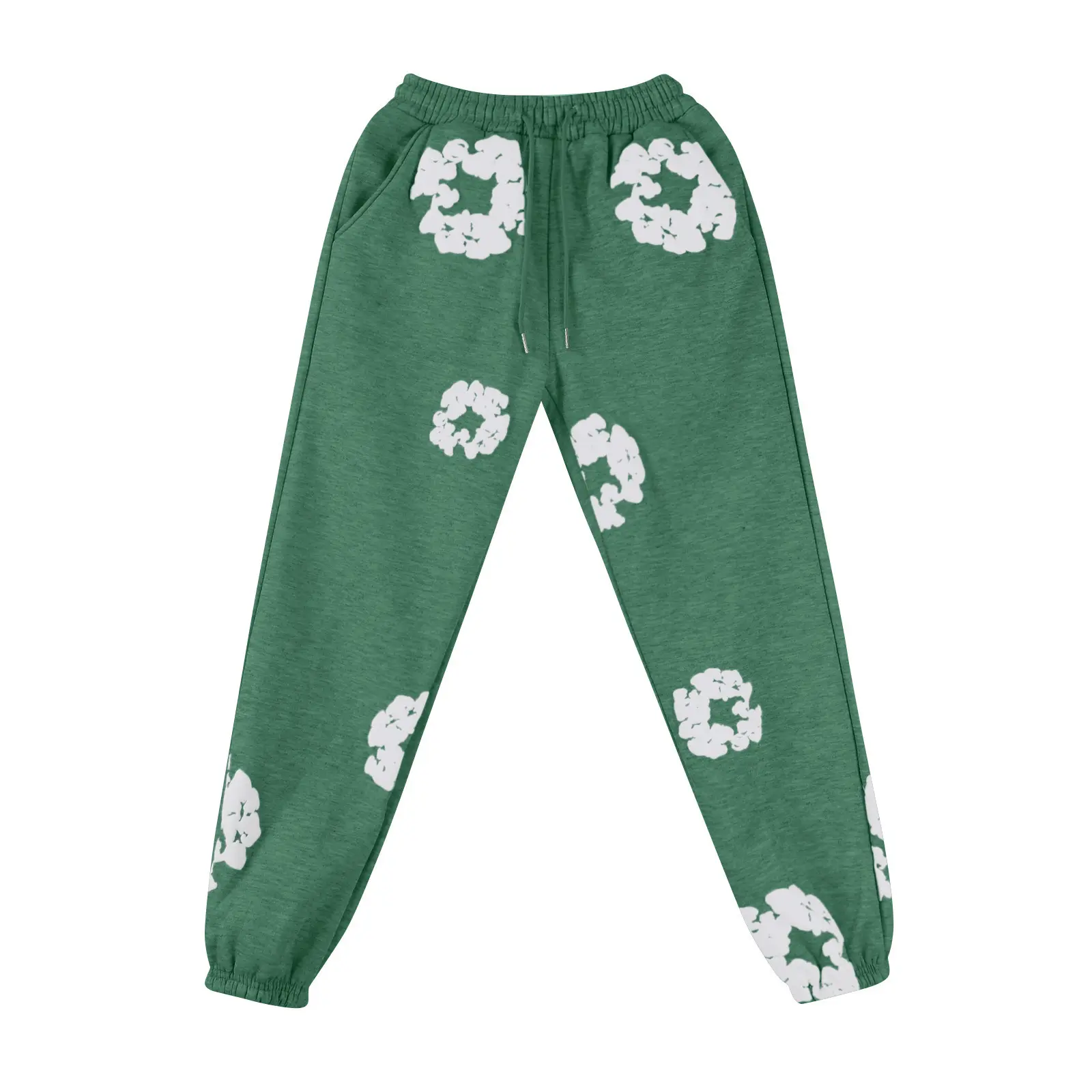 Foam dark green pants [white floral wrea