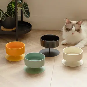 Ceramic Elevated Cat Bowl with Neck Protection, Large Capacity, Anti-Spill Food and Water Bowl, Pet Supplies for Cats and Dogs