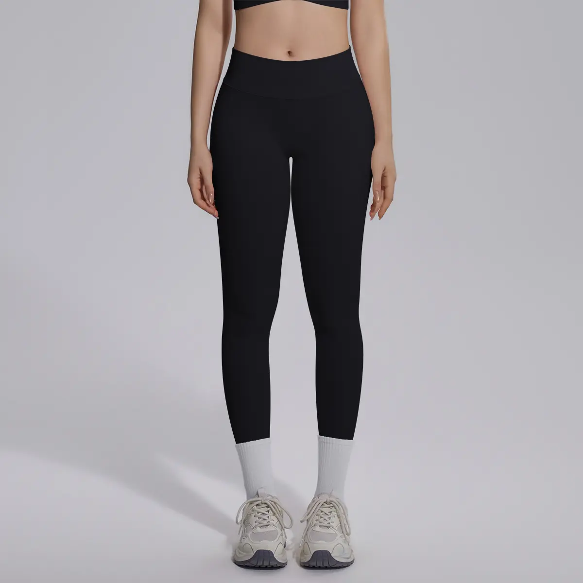 Women Seamless High Stretch Knit Solid V Back Scrunch Butt Lifting Leggings Breathable Tight 7/8 Yoga Pants for Running Gym Fitness Casual Athleisure