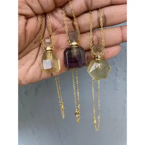 Crystal Bottle Essential Oil Necklace