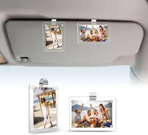 1/2Pcs Car Picture Holder, Acrylic Magnetic Personalized Photo Holder Car Accessories Car Photo Holder Car Visor Clip, Personalized Car Picture Frame, Suitable for Adding Family or Personal Photos