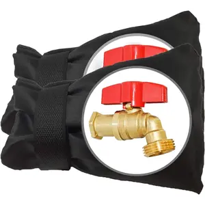 Outdoor Faucet Covers for Winter Freeze Protection, Upgraded Thicken 8.5" H x 6.1" W Outside Garden Faucet Socks for Winter   Hose Bibs Insulated Spigot Cover, 2 Pack Black