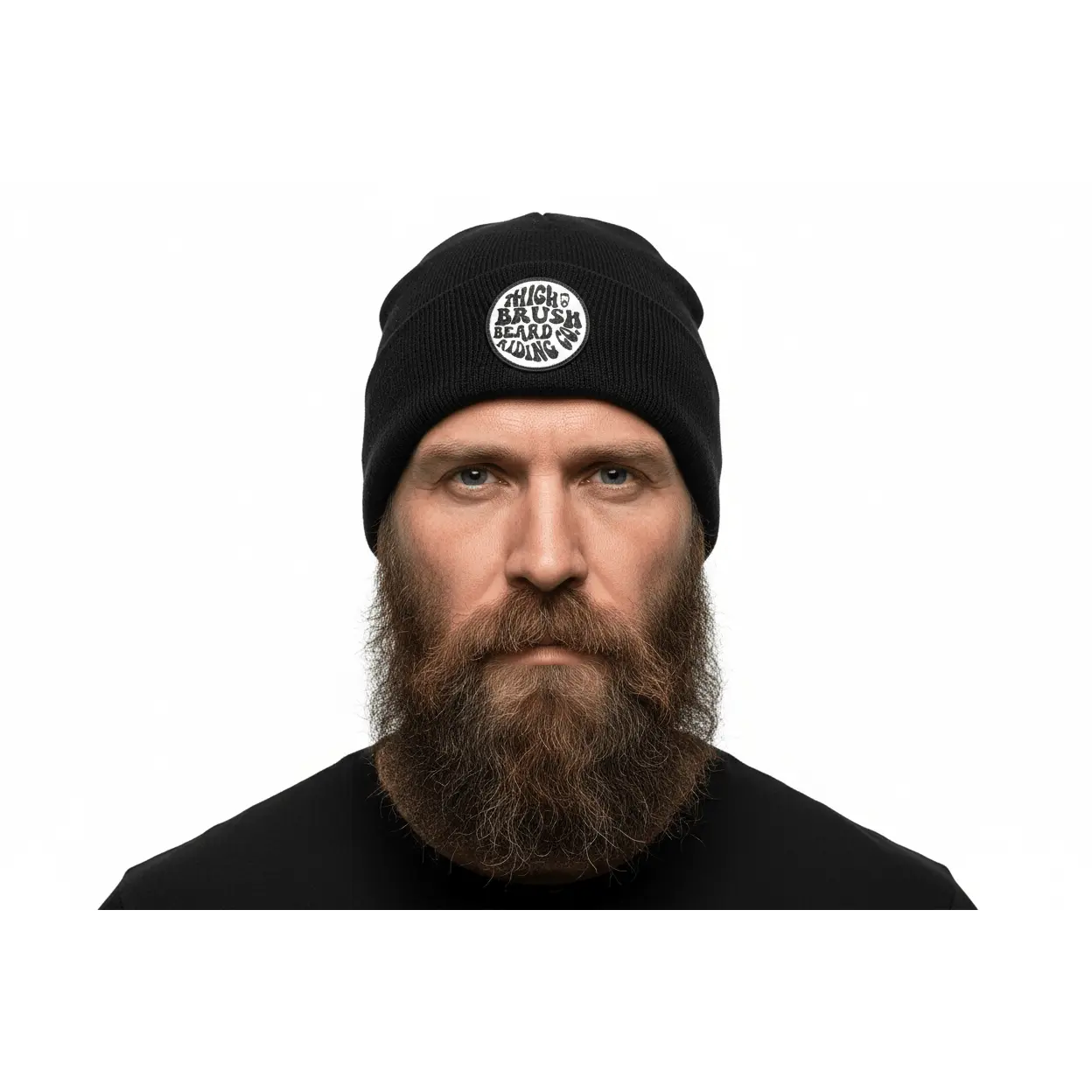 THIGHBRUSH® BEARD RIDING COMPANY Beanies - Patch on Front - Black