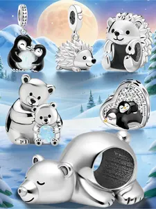 1PC New Original Cuty Animal Baby Family Series Polar Bear Penguin Hedgehog Beads and Pendant Designer Bracelet Making DIY Gift Ladies Daily Wear for Women as Gift Christmas Gifts Special Choice
