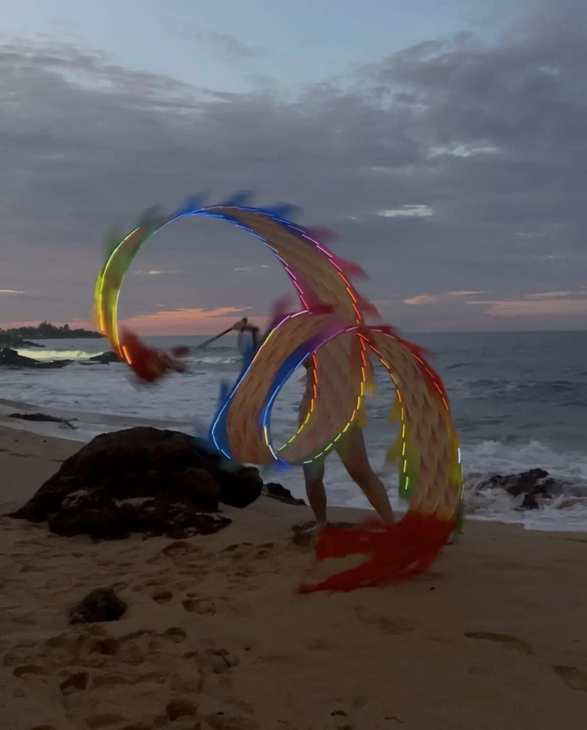 Rainbow LED Dragon Ribbon