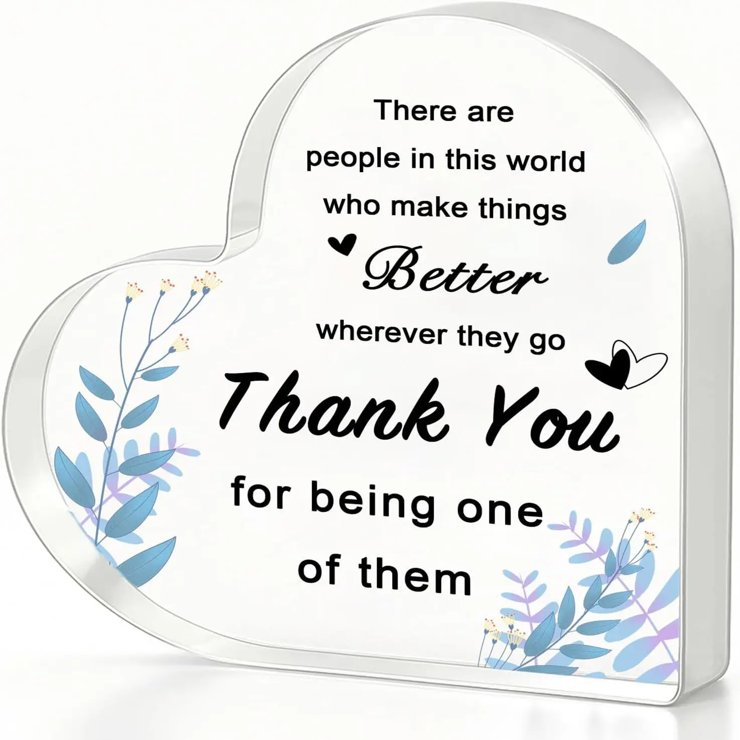 Thank You Gifts for Women, Men, Nurse Gifts - Acrylic Heart Plaque Thank You Gift, Appreciation Gifts for Teacher Coworkers Principal Boss Volunteer Nurse Doctor Preceptor Supervisor