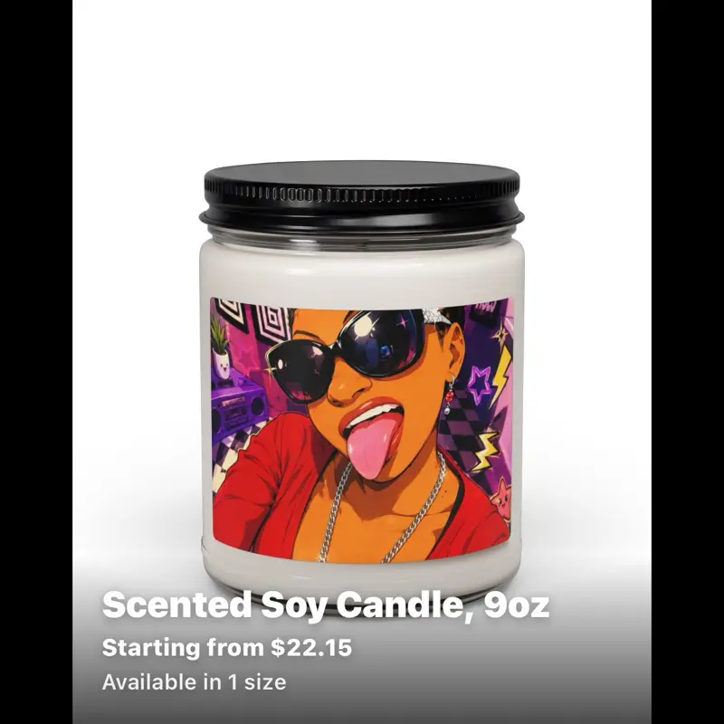 Tee’s Cozy Flame 9oz Scented Soy Candle, Home Decor Ornaments, Home Supplies Candle