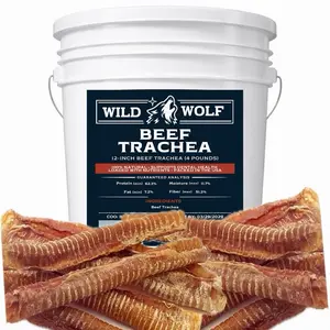 10-12” Beef Trachea Bucket (4 Pounds) 100% Natural Dog Chew Treats - Single-Ingredient