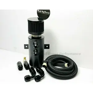 Quick Vent Oil Catch Can Hoses & Fittings Kit K Series K20 K24 10AN NOS BLACK