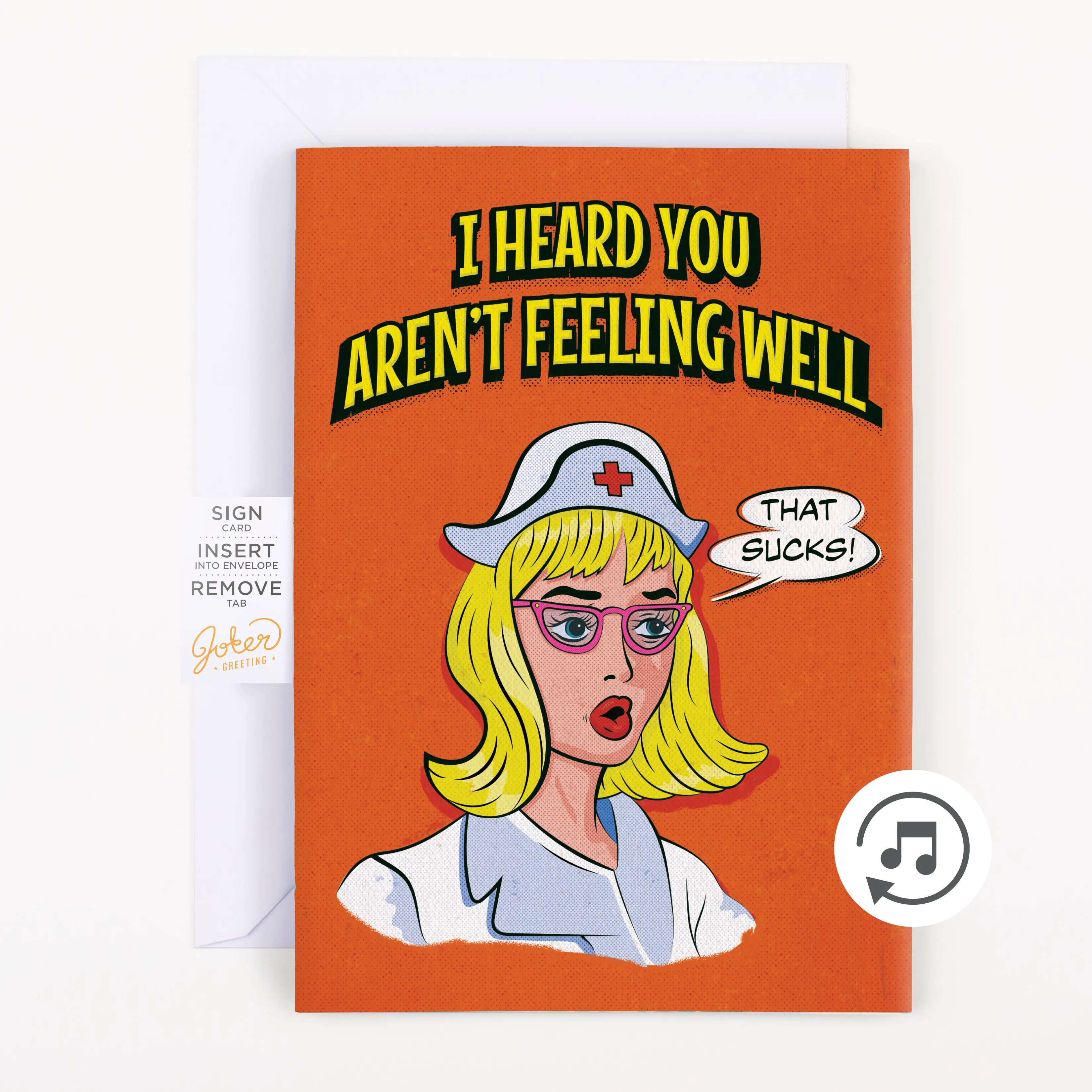 Musical Get Well Card with Glitter, 3+ Hours of Music, Hospital Room Entertainment for Post-Surgery Recovery, Thoughtful Gift for Hypochondriac Friends, Sick Day Pranks