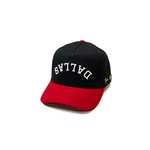 Precurved Dallas snapback - RED / BLACK