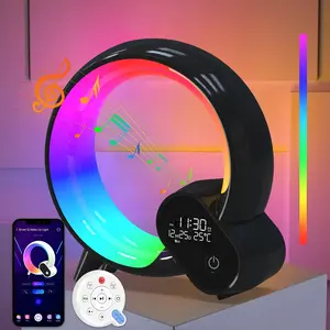 New 1pc Smart Night Light with Alarm Clock - Gentle Wake Up & Reading Lamp - Calming Sounds Sleep Trainer Bluetooth Speaker - Control via App & Remote - Perfect for Bedroom Ambiance