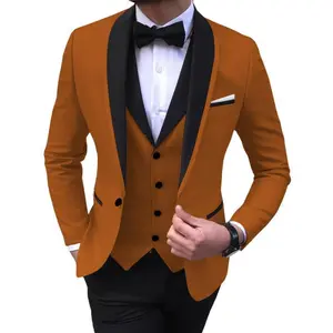 Men's 3pcs Suit Stylish Wedding Party Formal Event Tuxedo Suits Elegant Shawl Lapel Blazer+Vest+Pants....