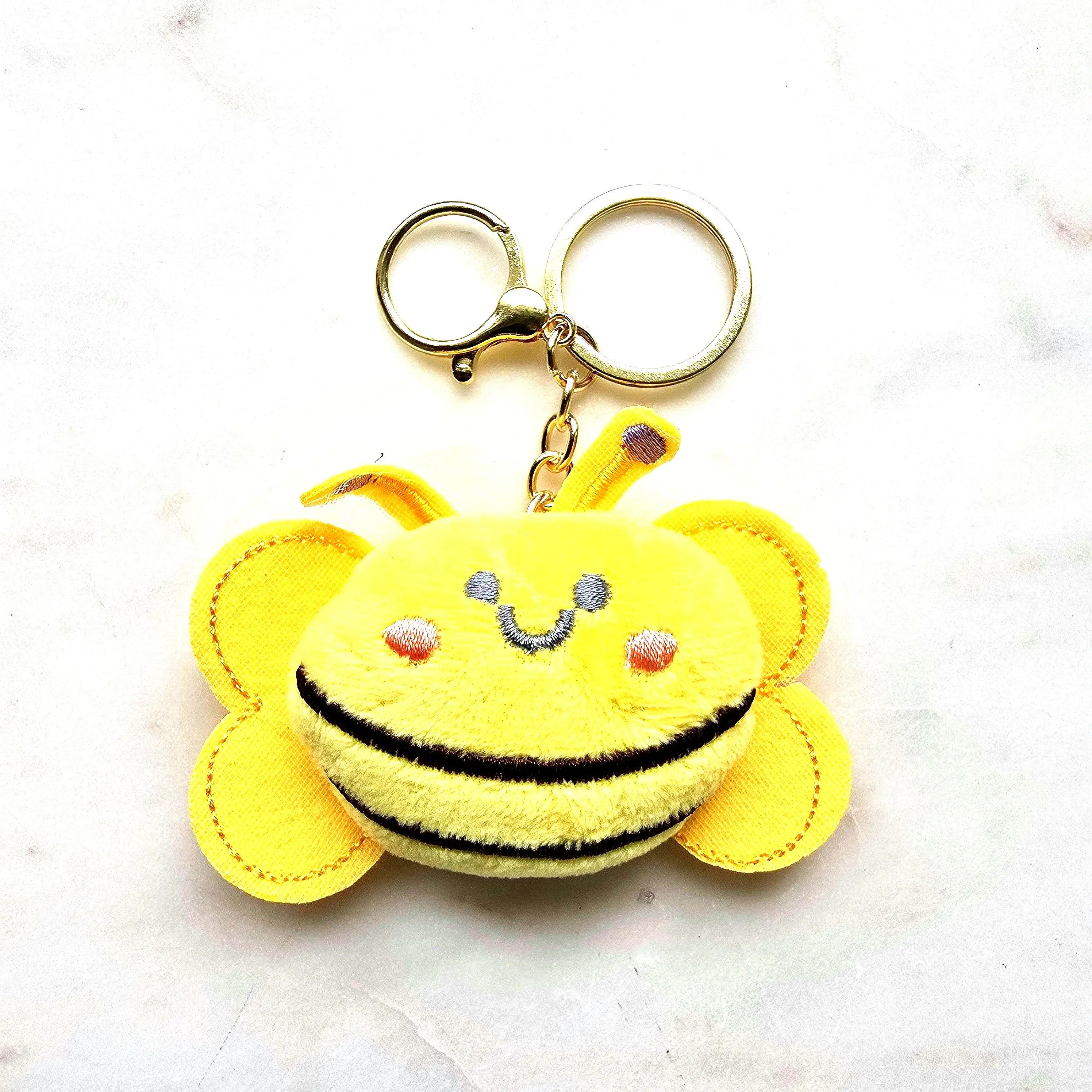 Plush Bumblebee Keychain, Kawaii Animal Bag Charm, Back to School Accessory