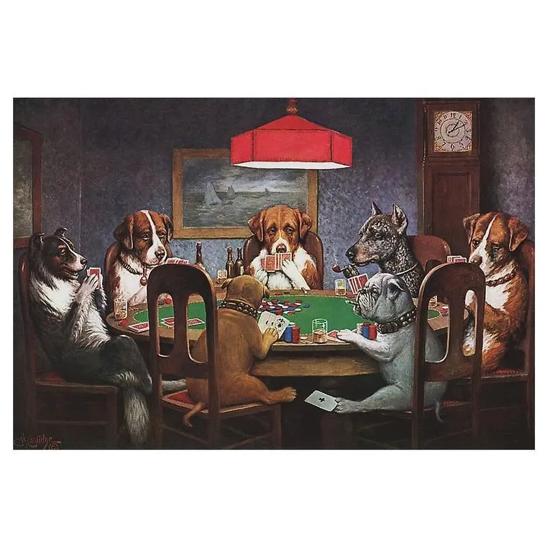 Dogs Playing Poker Aesthetic Wall Art Tapestry Unique Funny Poster for Room Office Home Decor Decoration Photo Decorating Decorative