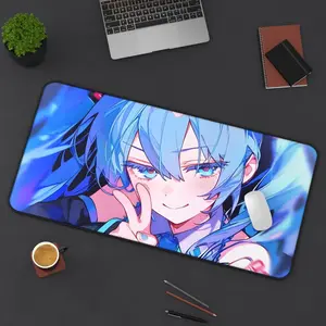 Cool Hatsune Miku Desk Mat | Cute Gamer Mouse Pad | Anime Office Decor | Kawaii Workspace | Otaku Gift Idea
