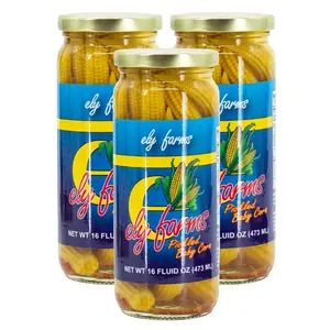 Pickled Baby Corn | Pack of 3 | 16 oz | Ely Farms
