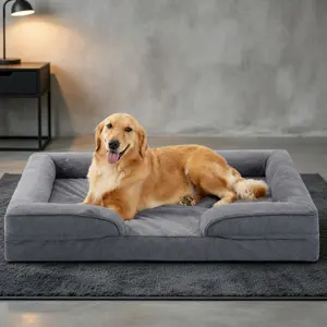 Orthopedic Dog Bed for Large Breeds Extra Soft Egg Crate Foam Waterproof Washable Removable Cover Multiple Colors