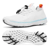 KOLILI Women's Pull-On Aqua Water Shoes, Lightweight Breathable Mesh Tech Knit Outdoor Water Footwear with Arch Support, Cushioned EVA Midsole, Snug Ankles, Sticky Wet Traction | Spotlight Day,outdoorfun