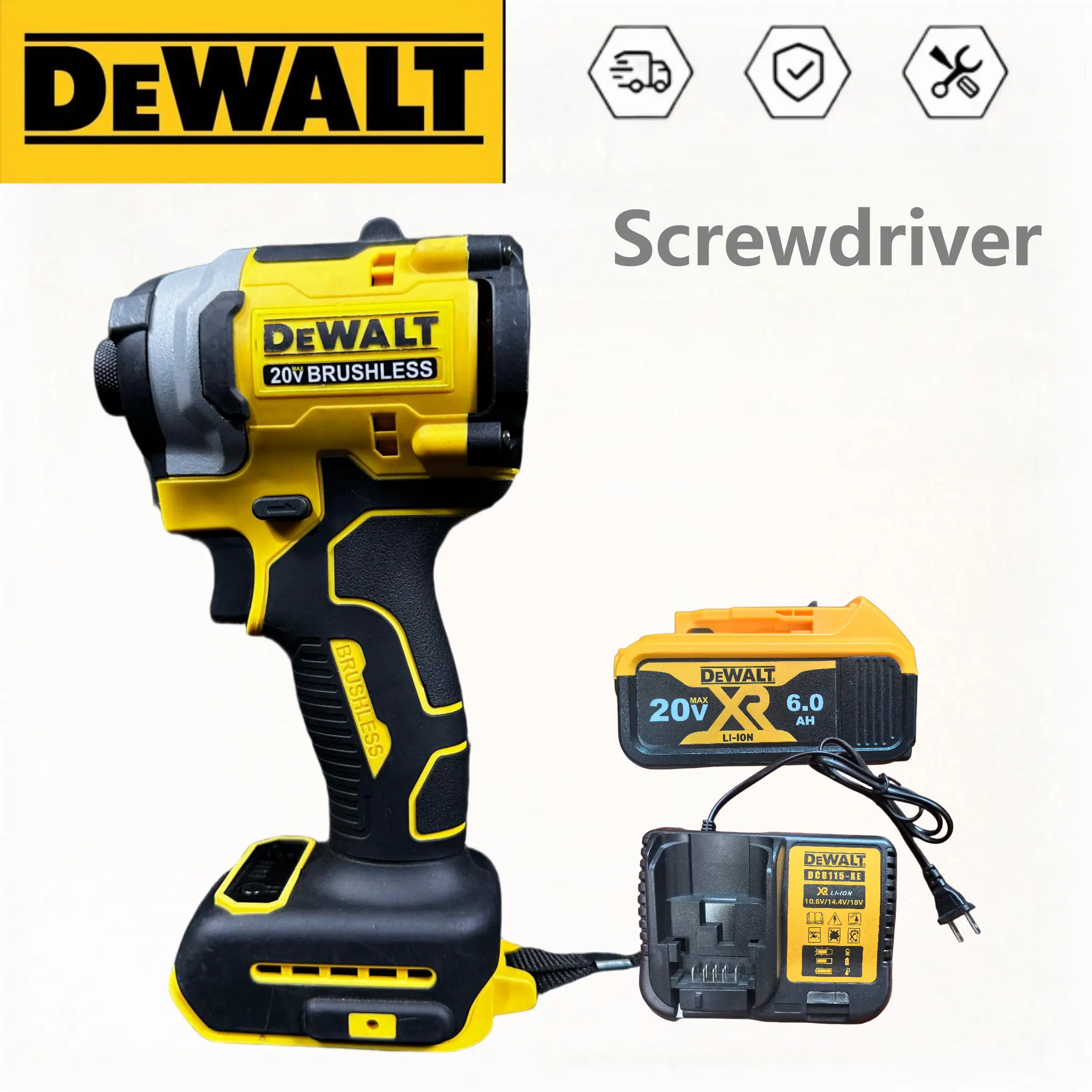 DeWalt 850 Brushless Impact Screwdriver Machine, Portable Hand Tool With Ergonomic Handle For On-site Installation And Handyman Daily Projects cordless dcf850 high torque removal battery fast charger service power max xr bare electronic kit li-ion battery