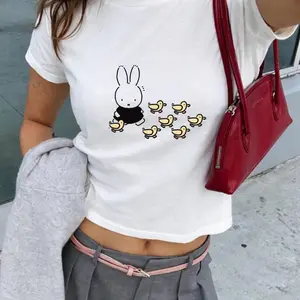 Cute Miffy Tee White Cotton Y2K