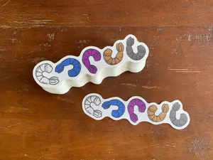 Jiu-Jitsu Shrimp Sticker (Adult Belt Rank Colors - Hip Escapes)