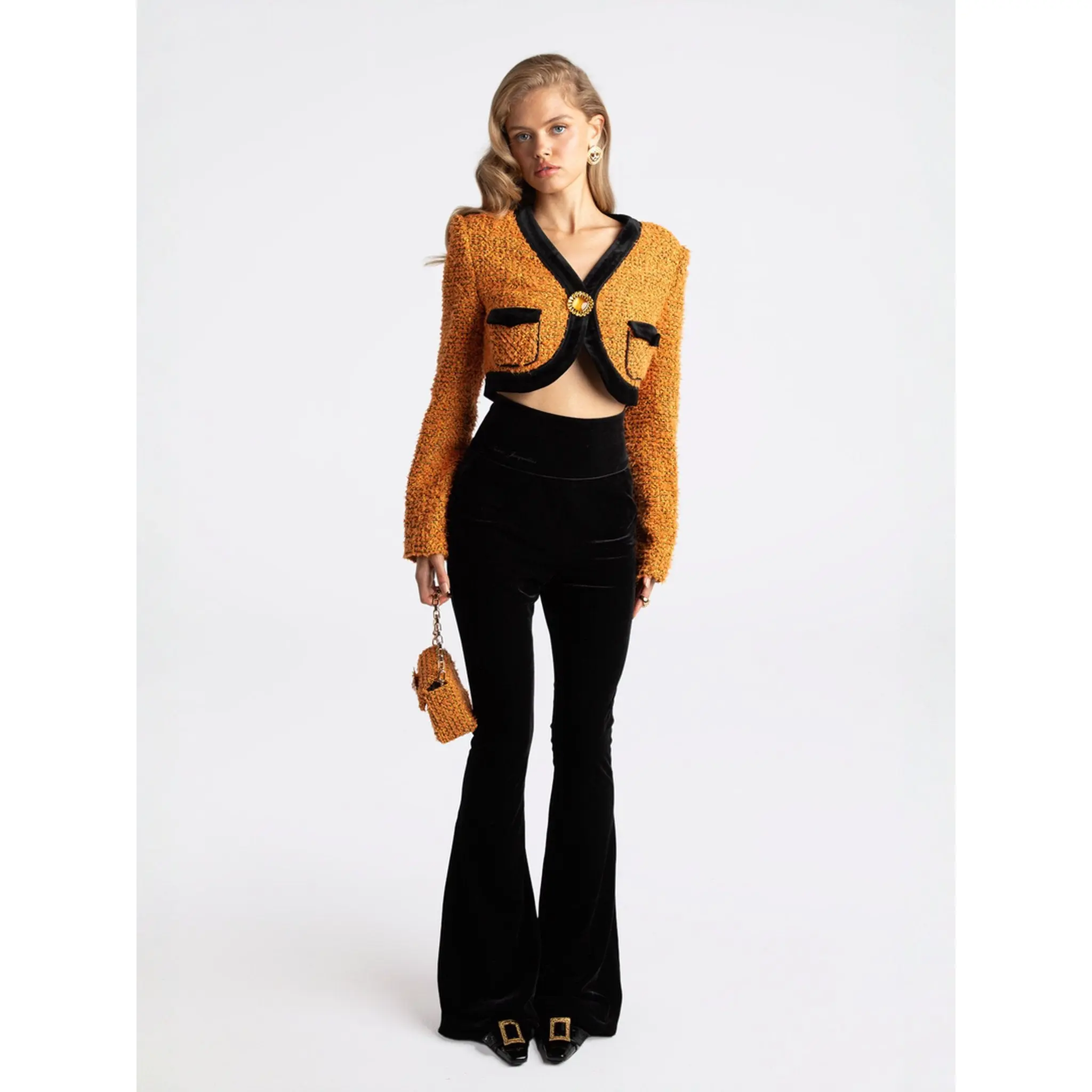 Miranda Crop Jacket (Yellow) (Final Sale)