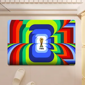 FIFA World Cup 2026 Doormat Trophy Colorful Pattern Welcome Door Mat Suitable for Entryways, Bathrooms, Living Rooms, Laundry Rooms, Home Decor All Seasons Decoration